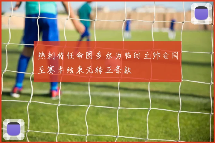 热刺将任命图多尔为临时主帅合同至赛季结束无转正条款